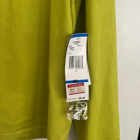 Jones New York Lime Green Crewneck Cardigan - Picture 3 of 3